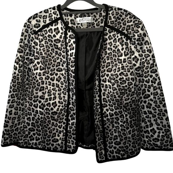 Vintage Kasper Cheetah Suit Jacket Blazer Women’s - Size L/XL - Picture 1 of 4